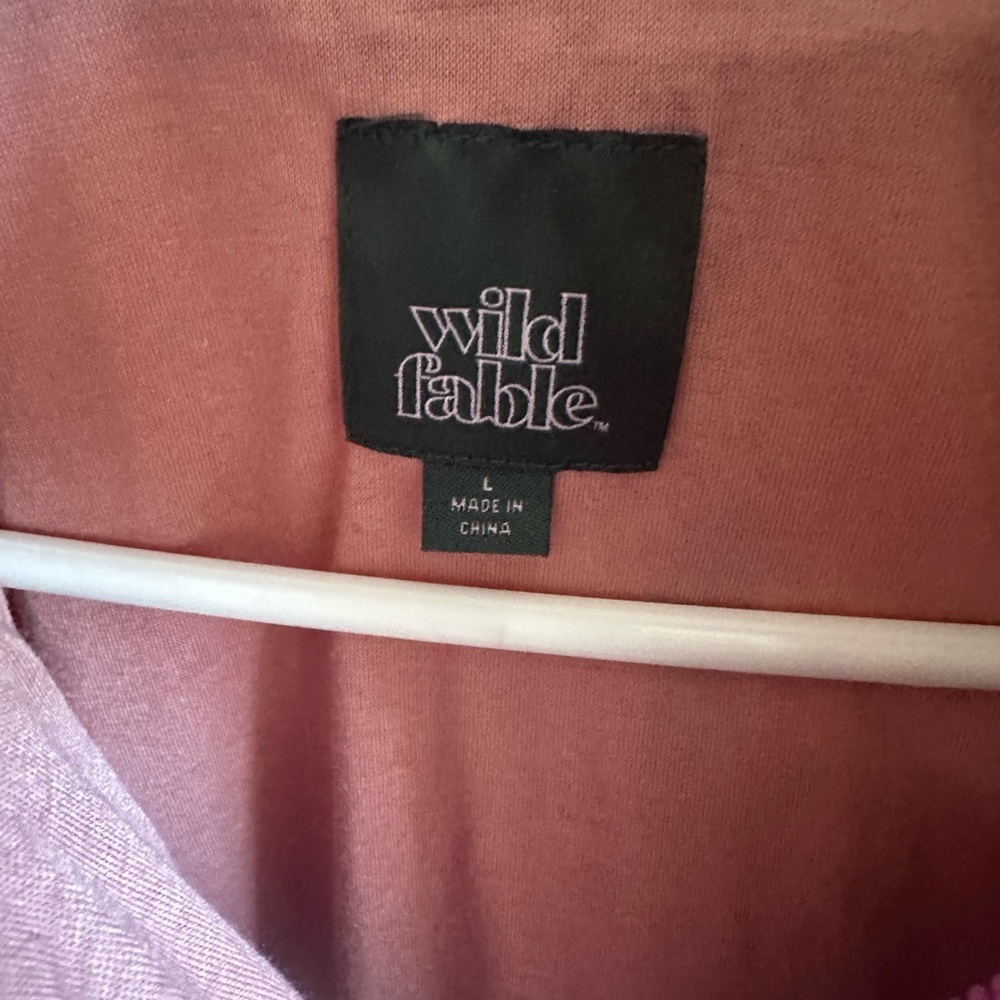 Wild Fable Full Zip Teddy Sherpa Pink Landscape Jacket - Picture 6 of 11